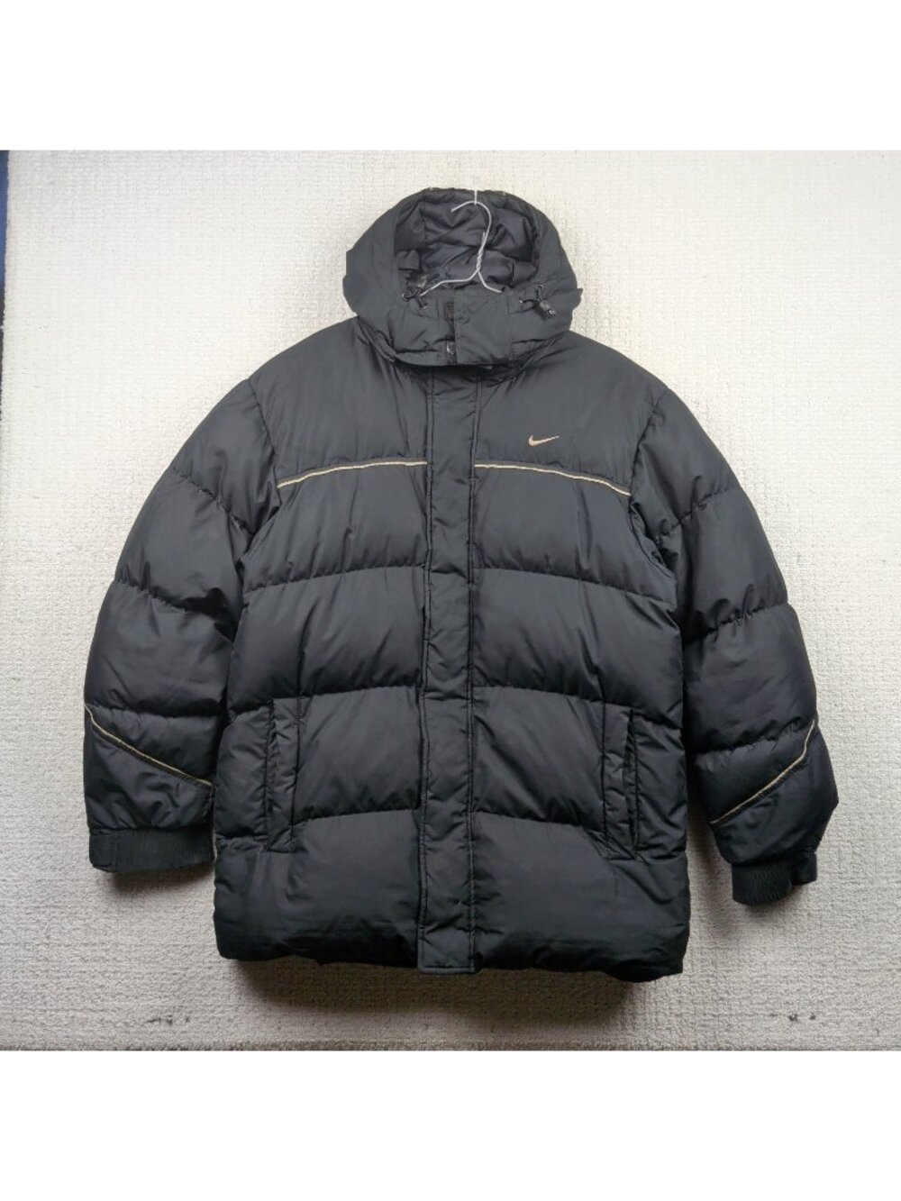 Vintage Nike Down Bulky Puffer Hooded Jacket Black Tech Gorpcore Y2K Men Sz M*